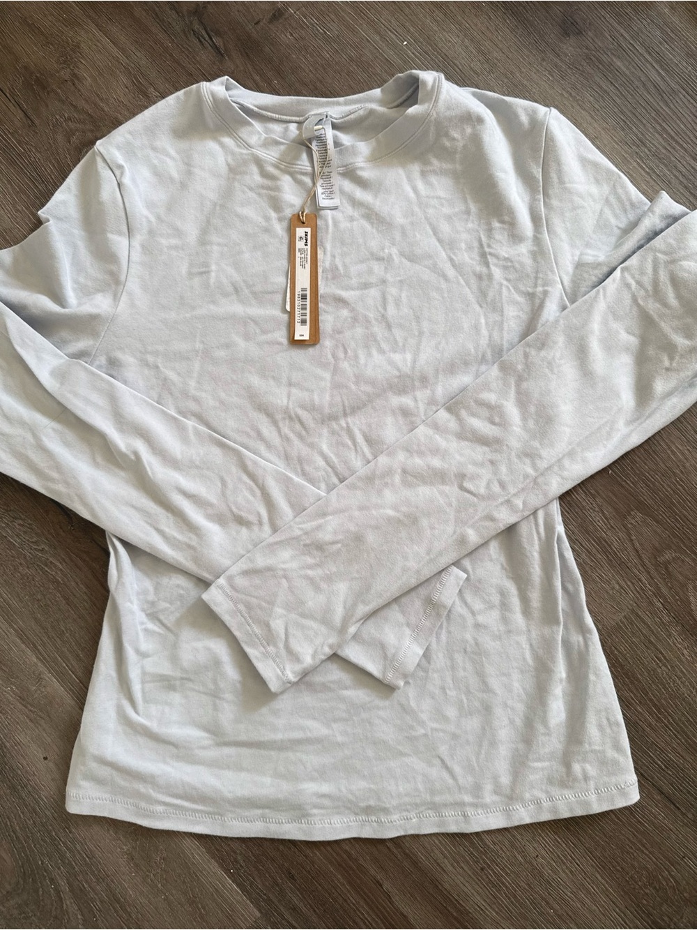 SKIMS COTTON JERSEY LONG SLEEVE ZEN BLUE